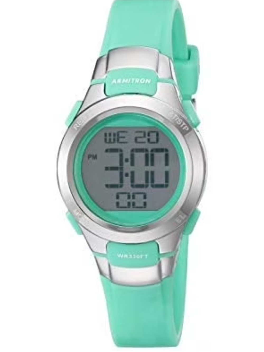 Armitron Teal Digital Womens Watch with Silver-Tone Casing 45/7012AQU